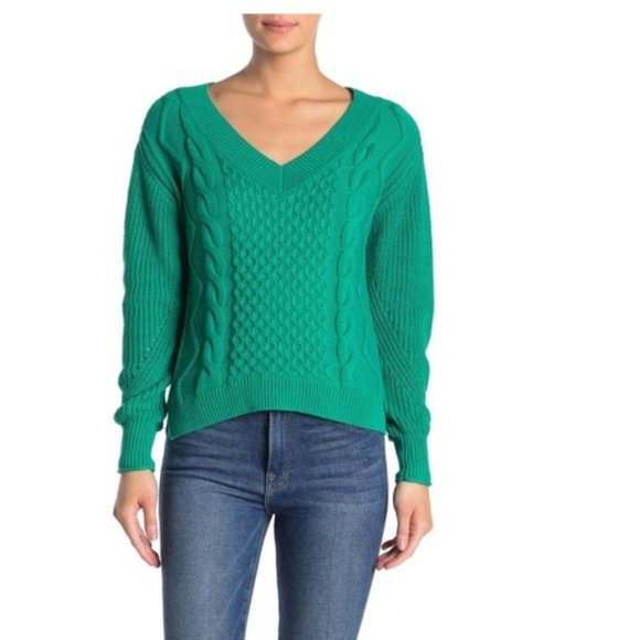 Abound Cable Knit V-Neck Pullover - Picture 1 of 4